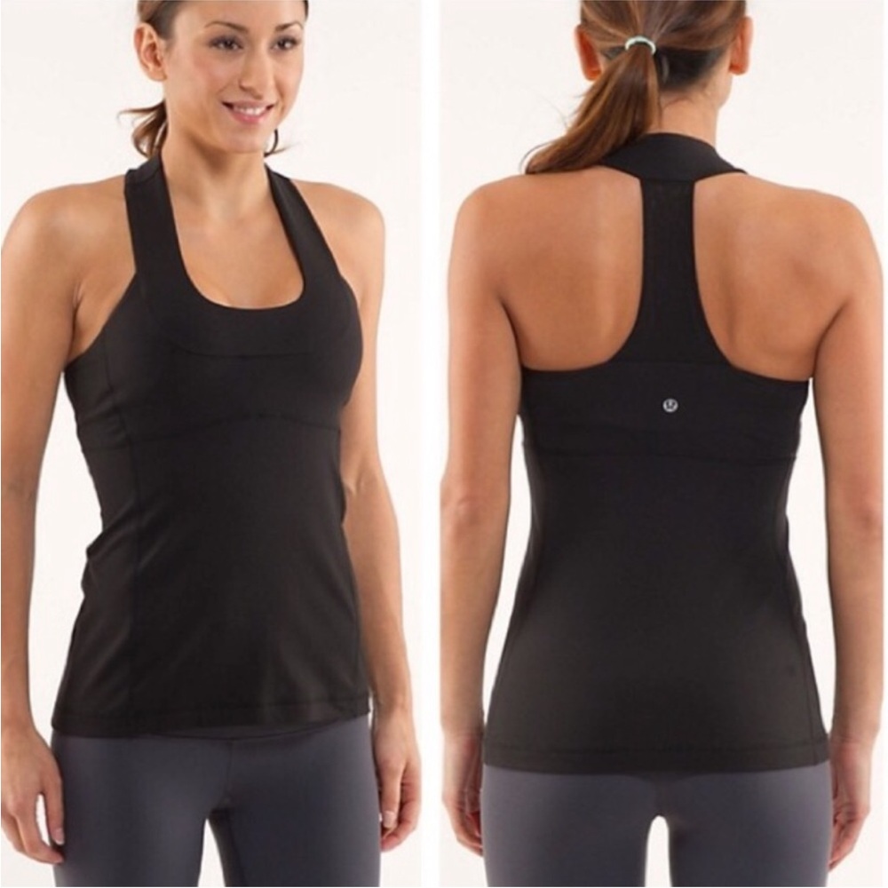 Lululemon Fitted Tanks Black Scoop Neck Tank and Red Tank Bundle 4